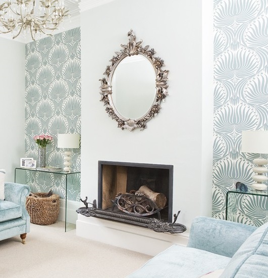 Blue Wallpaper colour scheme for your living room
