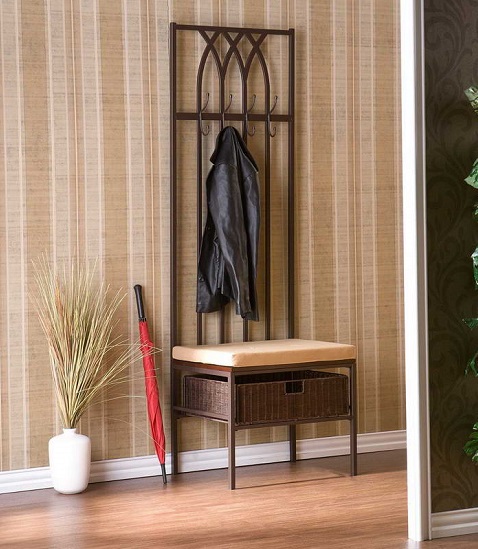 decorating your hallway with brown stripe wallpaper