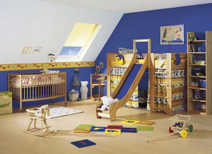 colour ideas for painting kids bedrooms - blue baby bedroom