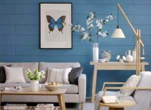 decorating with shades of blue paint -blue living room