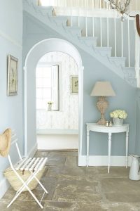 Blue Hallway decorating with shades of blue paint 