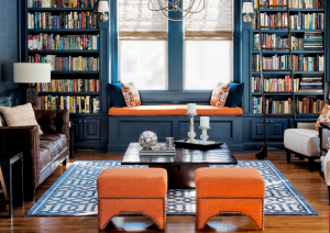 Blue Library - decorating with shades of blue paint 