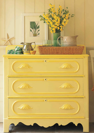 painted drawers - Decorating with Shades of Yellow Paint