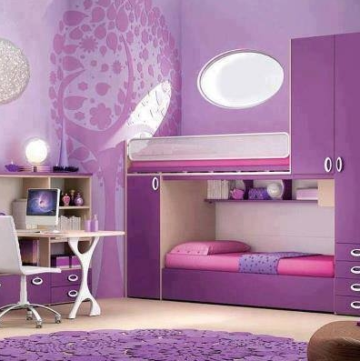 colour ideas for painting kids bedrooms - purple