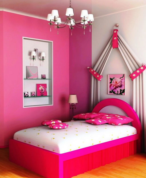 colour ideas for painting kids bedrooms - fuschia Pink