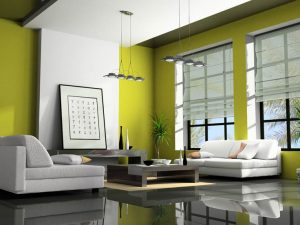 Shades of green and where to use them - CHartreuse living room