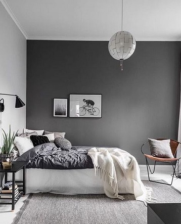 Bedroom - decorating with grey paint
