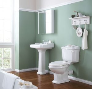 Choosing the right paint colour for your bathroom -green bathroom